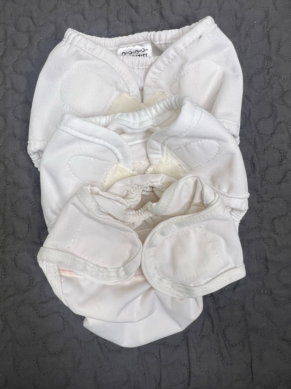 White Cloth Diaper Covers 3 pack bundle set